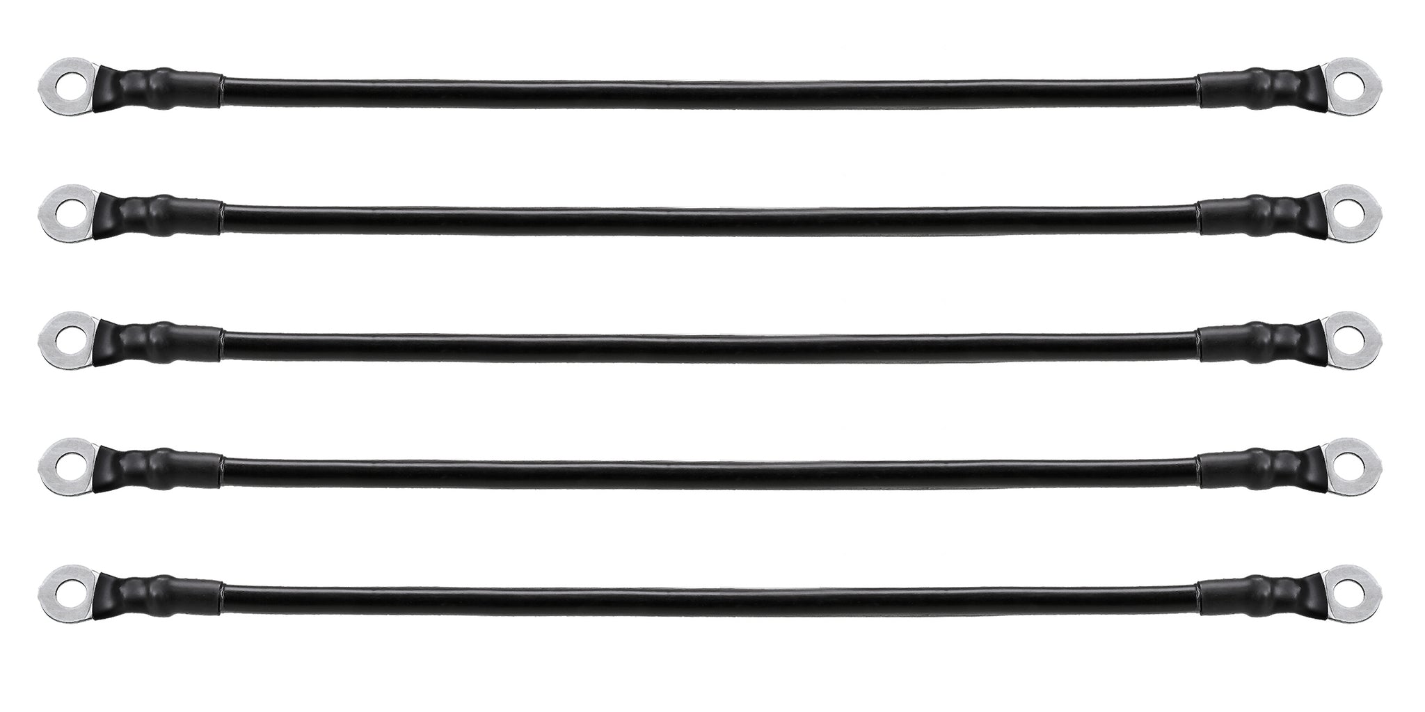 A set of five black battery cables  for golf Carts | RM Cart