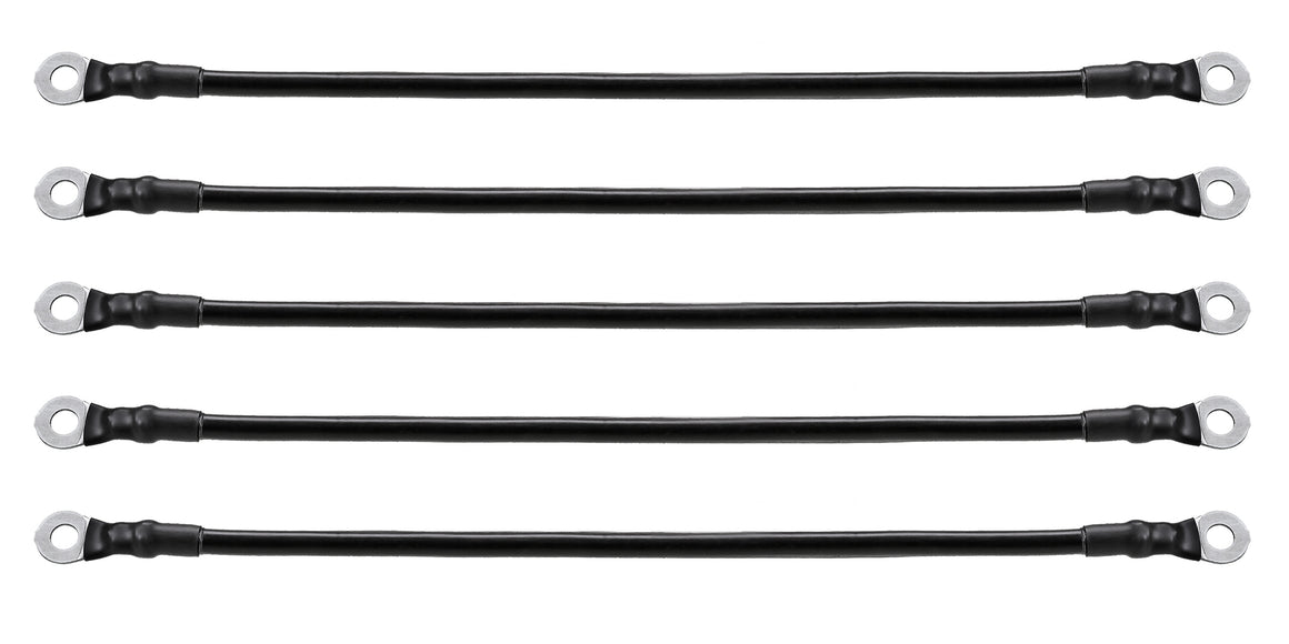 A set of five black battery cables  for golf Carts | RM Cart