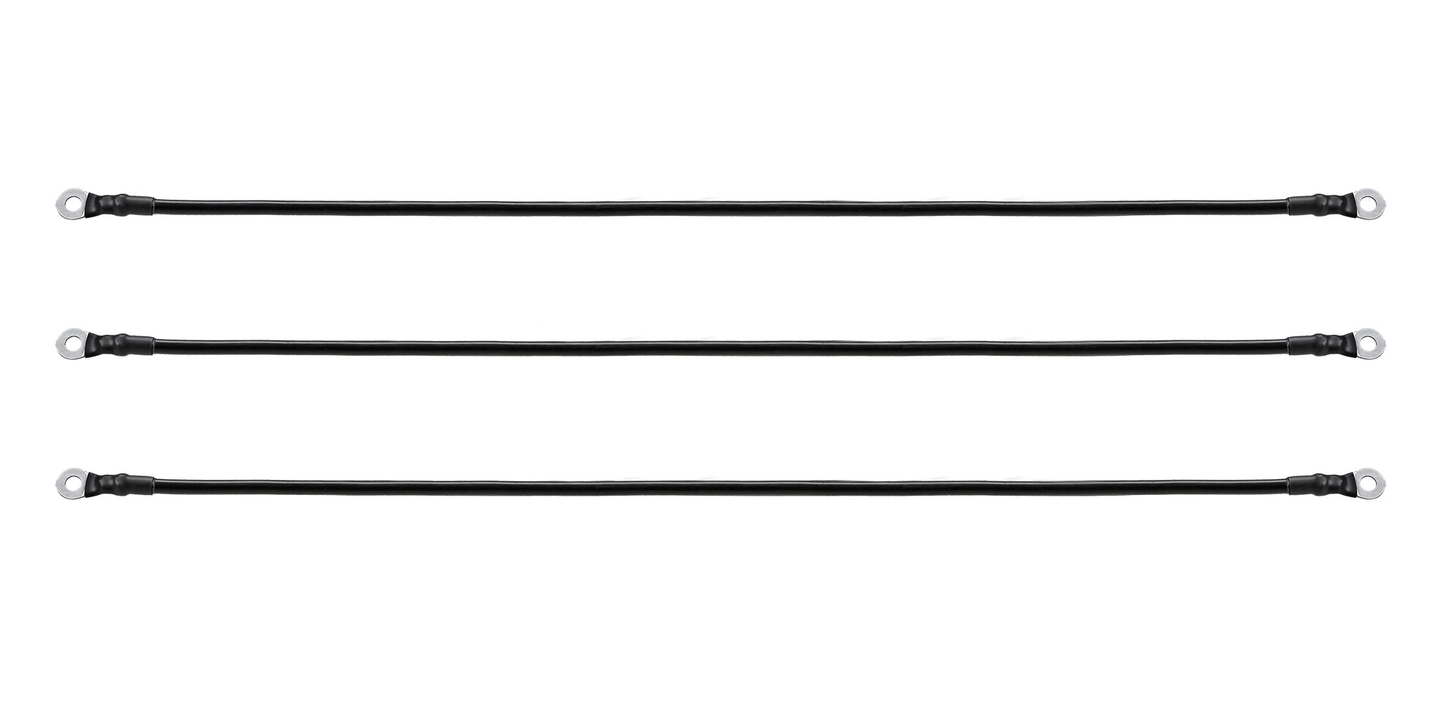 A set of black battery cables with ring terminals, designed for a Club Car Precedent 2004-2008 48v Golf Cart with 12v Battery | RM Cart