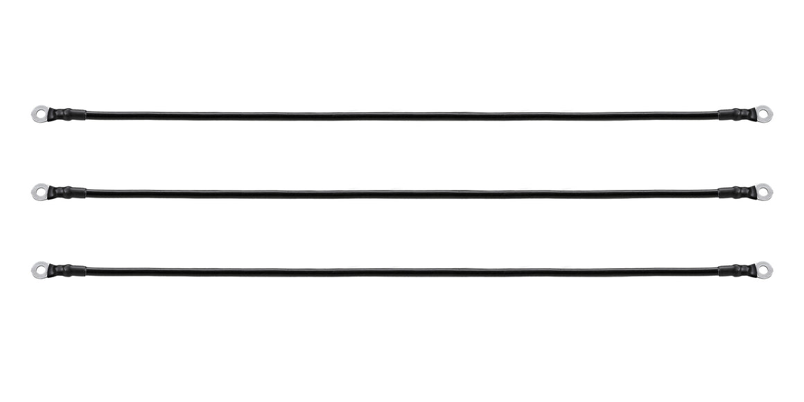 A set of black battery cables with ring terminals, designed for a Club Car Precedent 2004-2008 48v Golf Cart with 12v Battery | RM Cart