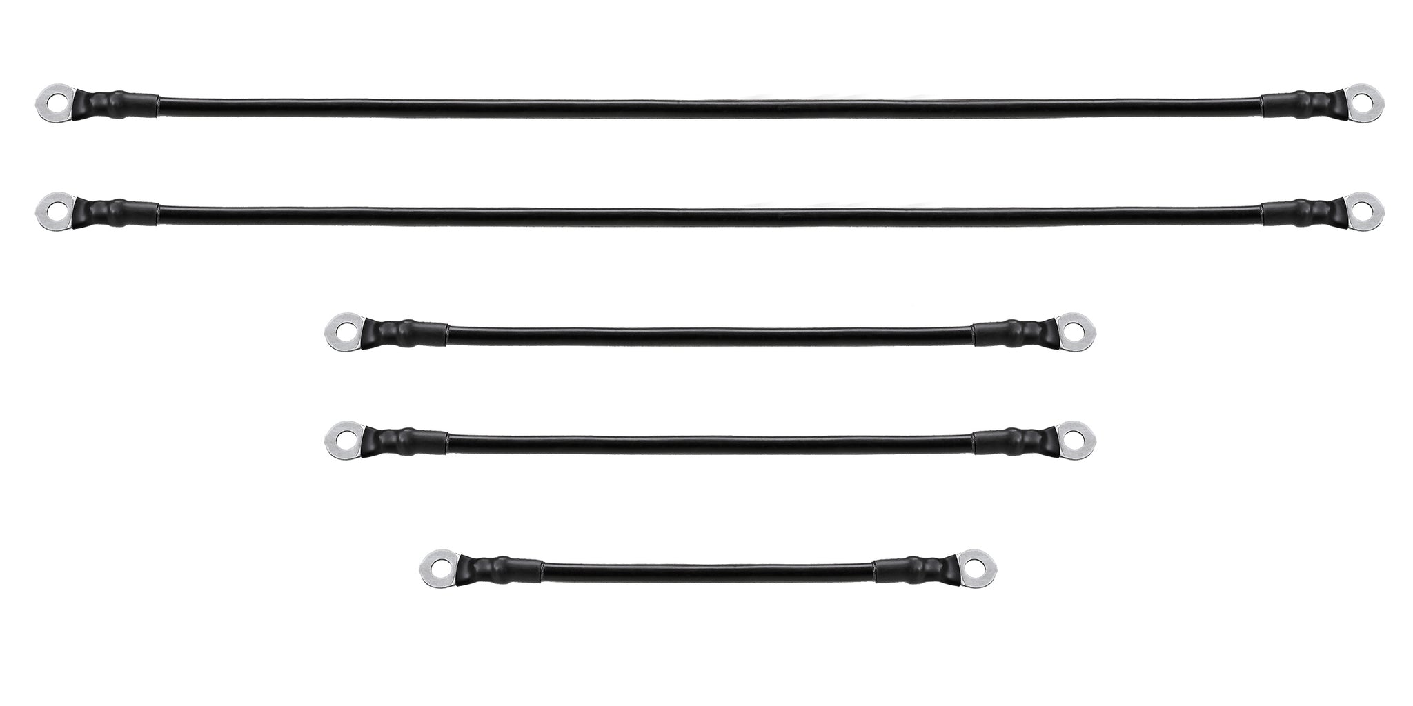 A set of black battery cables for a Club Car Golf Cart - Precedent 2008+ 48v with 8v Battery | RM Cart