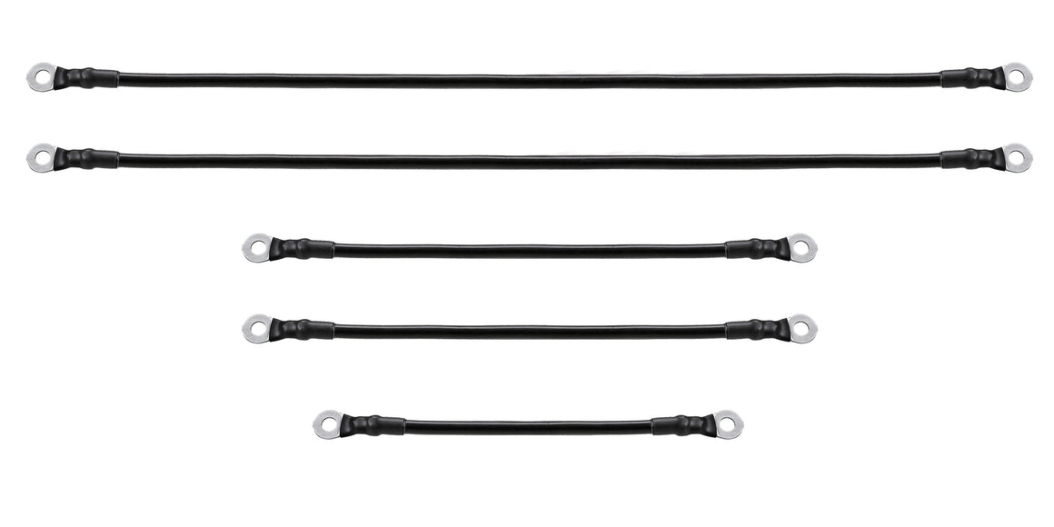 A set of black battery cables for a Club Car Golf Cart - Precedent 2008+ 48v with 8v Battery | RM Cart
