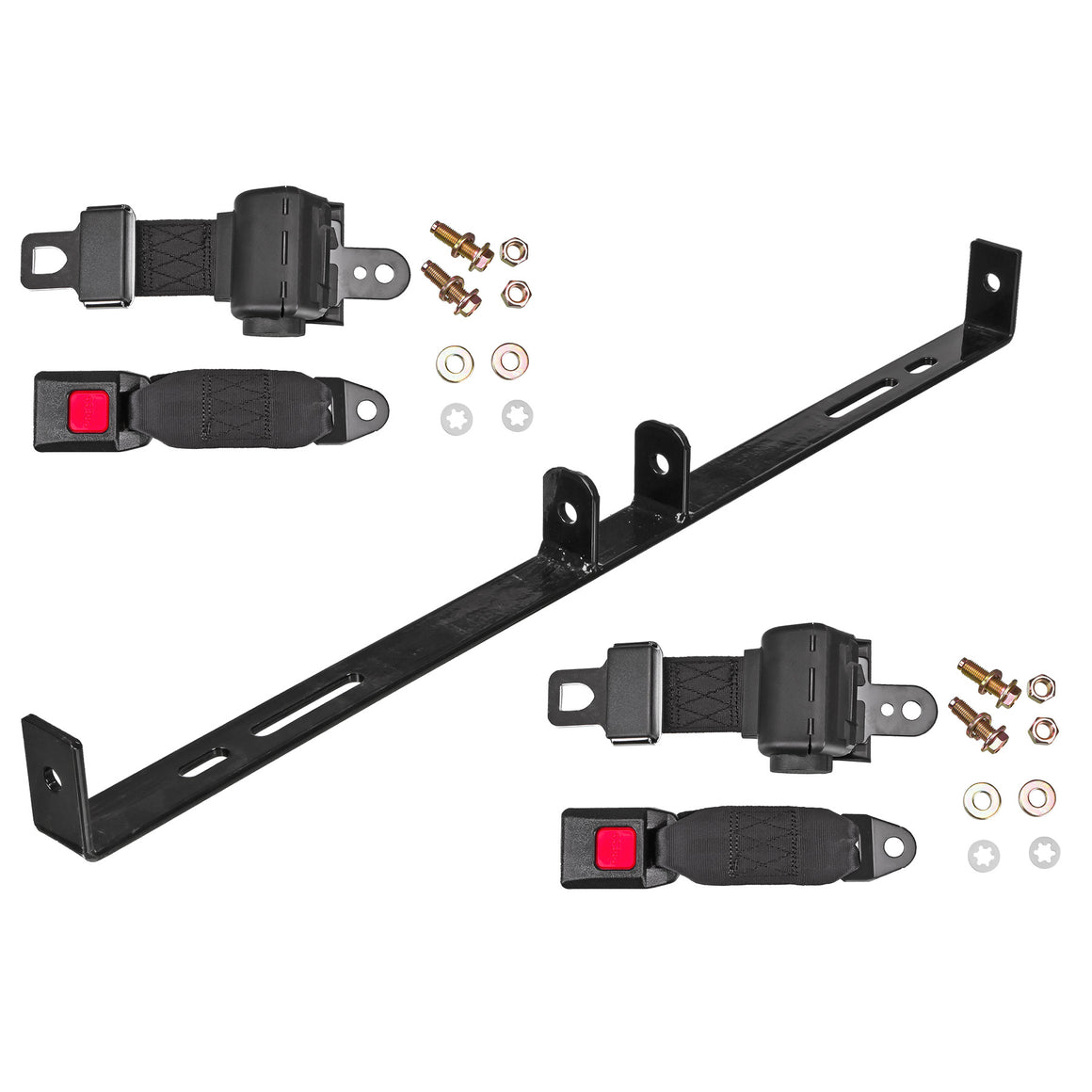 Universal 2 Passenger Retractable Seat Belt Kit