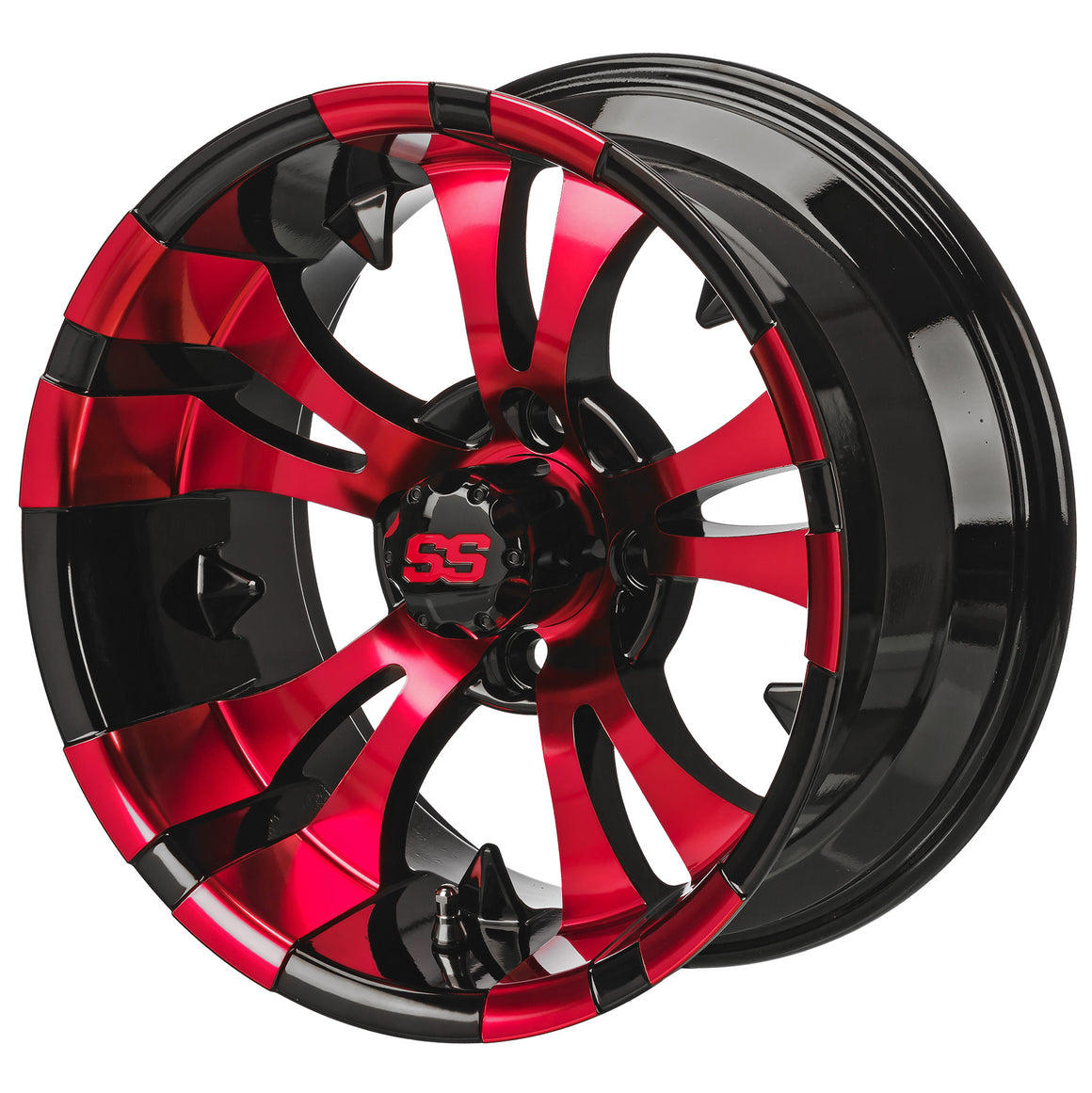 Red and Black Golf Cart Rim | RM Cart 