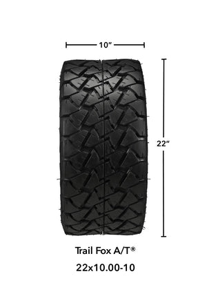 LSI 10" 14-Spoke Blue & Machined Wheel and Lifted Tire Combo