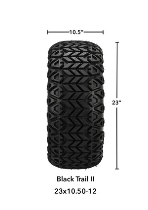 LSI 12" Ninja Black & Machined Wheel and Lifted Tire Combo