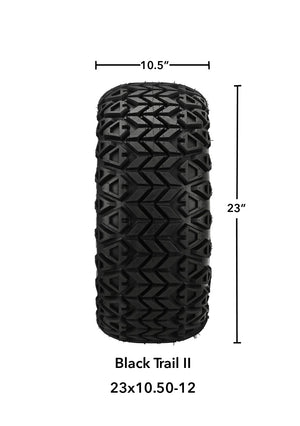 LSI 12" Warlock Black & Machined Wheel and Lifted Tire Combo