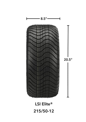 LSI 12" Yukon Black & Machined Wheel and Low Profile Tire Combo