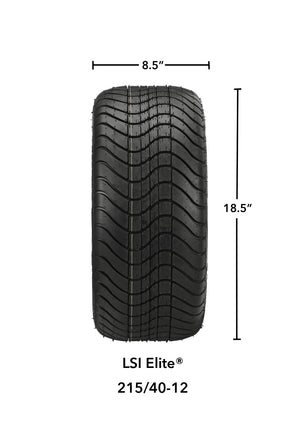 LSI 12" Yukon Gun Metal Gray & Machined Wheel and Low Profile Tire Combo