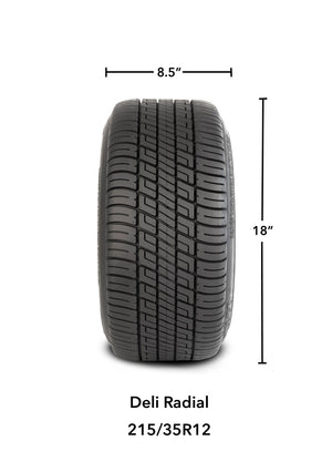 LSI 12" Casino Mirror Wheel and Low Profile Tire Combo