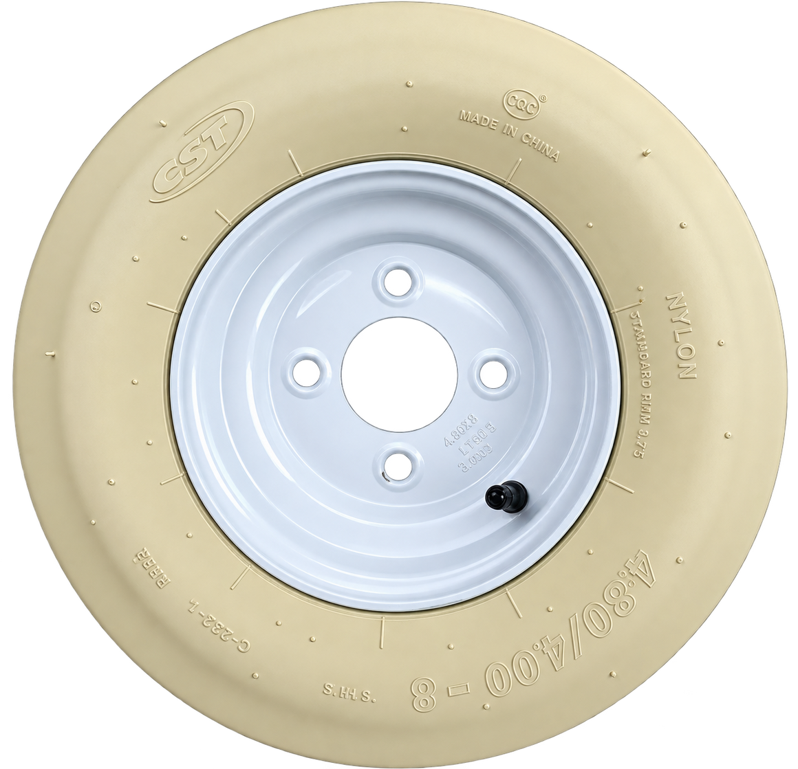 8" White Pitching Machine Tire Assembly