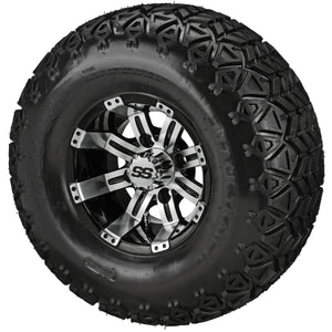 LSI 10" Casino Black & Machined Wheel and Lifted Tire Combo