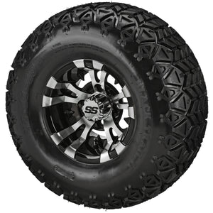 LSI 10" Warlock Black & Machined Wheel and Lifted Tire Combo