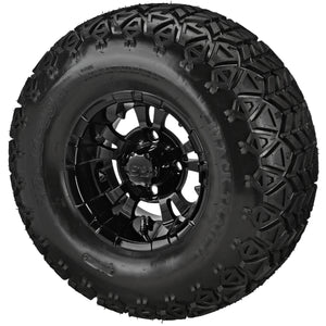 LSI 10" Warlock Gloss Black Wheel and Lifted Tire Combo