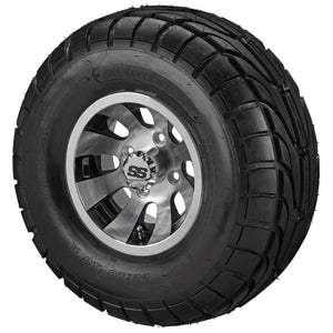 LSI 10" Gunslinger Black & Machined Wheel and Lifted Tire Combo