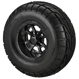 LSI 10" Maltese Cross Matte Black Wheel and Lifted Tire Combo