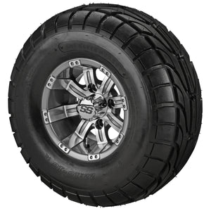 LSI 10" Casino Gun Metal Gray & Machined Wheel and Lifted Tire Combo