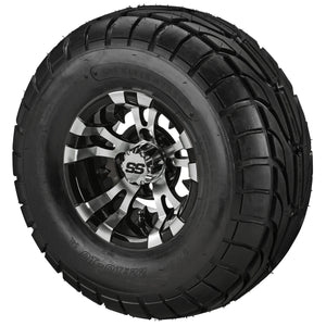 LSI 10" Warlock Black & Machined Wheel and Lifted Tire Combo