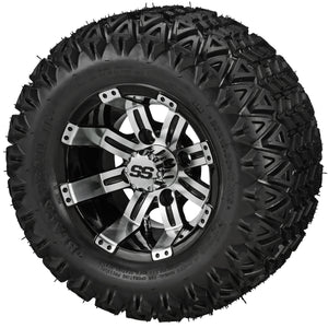 LSI 10" Casino Black & Machined Wheel and Lifted Tire Combo