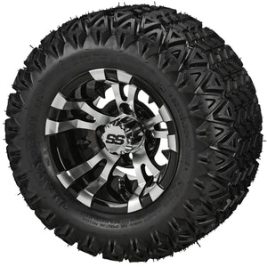 LSI 10" Warlock Black & Machined Wheel and Lifted Tire Combo