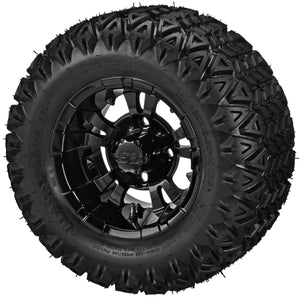 LSI 10" Warlock Gloss Black Wheel and Lifted Tire Combo