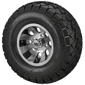 LSI 10" Gunslinger Black & Machined Wheel and Lifted Tire Combo