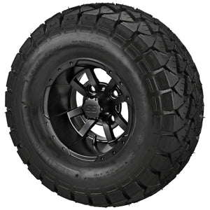 LSI 10" Maltese Cross Matte Black Wheel and Lifted Tire Combo