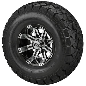 LSI 10" Casino Black & Machined Wheel and Lifted Tire Combo