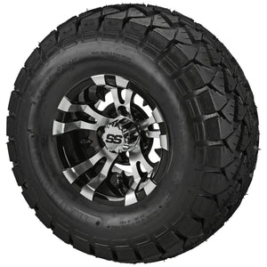 LSI 10" Warlock Black & Machined Wheel and Lifted Tire Combo