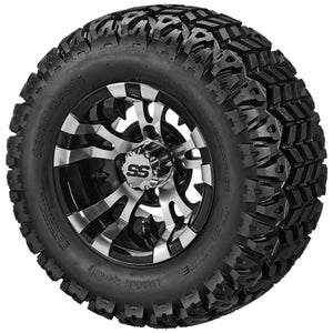 LSI 10" Warlock Black & Machined Wheel and Lifted Tire Combo