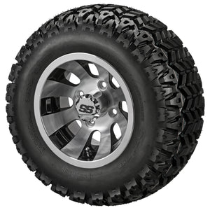 LSI 10" Gunslinger Black & Machined Wheel and Lifted Tire Combo