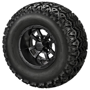 LSI 10" Maltese Cross Matte Black Wheel and Lifted Tire Combo