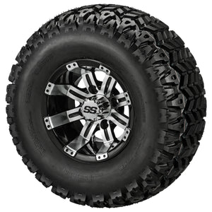 LSI 10" Casino Black & Machined Wheel and Lifted Tire Combo