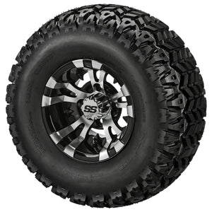 LSI 10" Warlock Black & Machined Wheel and Lifted Tire Combo