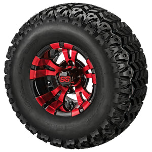 LSI 10" Warlock Black & Red Wheel and Lifted Tire Combo