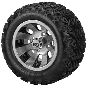 LSI 10" Gunslinger Black & Machined Wheel and Lifted Tire Combo