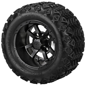 LSI 10" Maltese Cross Matte Black Wheel and Lifted Tire Combo