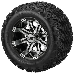 LSI 10" Casino Black & Machined Wheel and Lifted Tire Combo