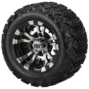 LSI 10" Warlock Black & Machined Wheel and Lifted Tire Combo