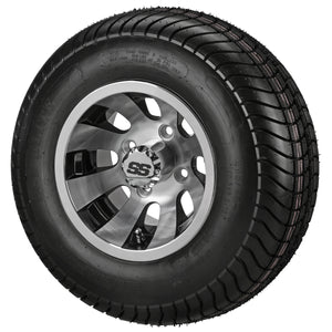 LSI 10" Gunslinger Black & Machined Wheel and Low Profile Tire Combo