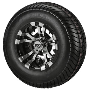LSI 10" Warlock Black & Machined Wheel and Low Profile Tire Combo