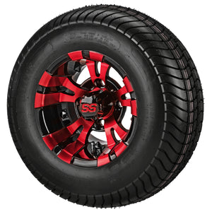LSI 10" Warlock Black & Red Wheel and Low Profile Tire Combo