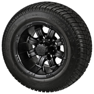 LSI 10" Casino Matte Black Wheel and Low Profile Tire Combo