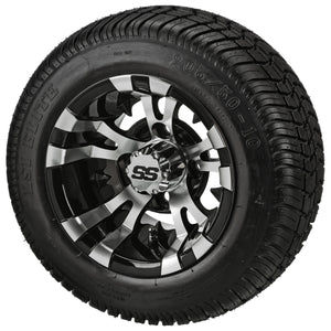 LSI 10" Warlock Black & Machined Wheel and Low Profile Tire Combo