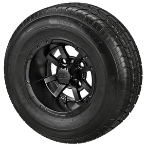 LSI 10" Maltese Cross Matte Black Wheel and Low Profile Tire Combo