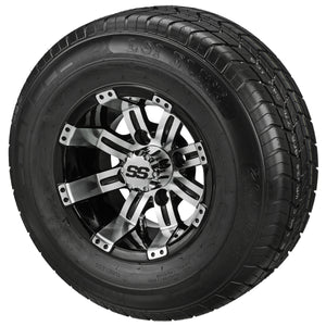 LSI 10" Casino Black & Machined Wheel and Low Profile Tire Combo