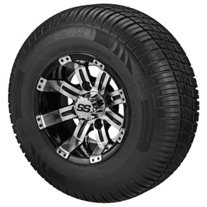 LSI 10" Casino Black & Machined Wheel and Low Profile Tire Combo