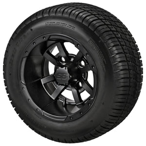 LSI 10" Maltese Cross Matte Black Wheel and Low Profile Tire Combo