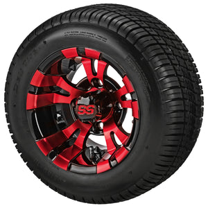LSI 10" Warlock Black & Red Wheel and Low Profile Tire Combo