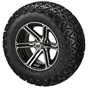 LSI 12" Yukon Black & Machined Wheel and Lifted Tire Combo